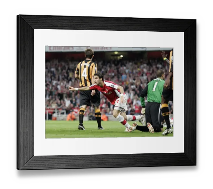 Framed Print : Cesc Fabregas celebrates Arsenals goal Framed Print : Cesc Fabregas celebrates Arsenals goal