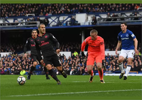 Jack Wilshere vs. Jordan Pickford: Battle for Ball Control - Everton vs. Arsenal, Premier League 2017-18