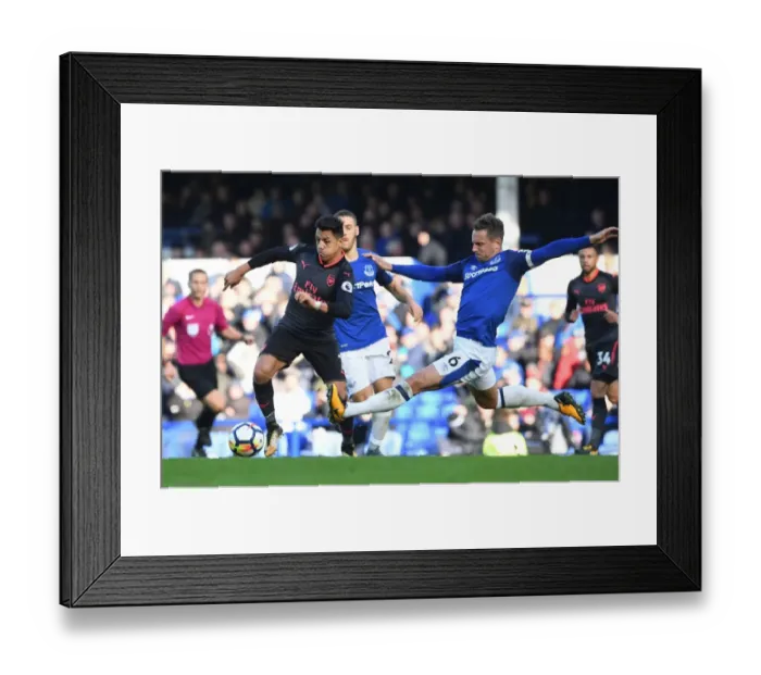 Framed Print : Sanchez vs Jagielka: A Premier League Showdown at Goodison Park Framed Print : Sanchez vs Jagielka: A Premier League Showdown at Goodison Park