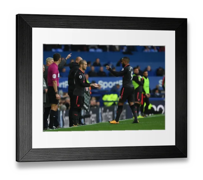Framed Print : Jack Wilshere Replaces Alexandre Lacazette: Everton vs Arsenal, Premier League 2017-18