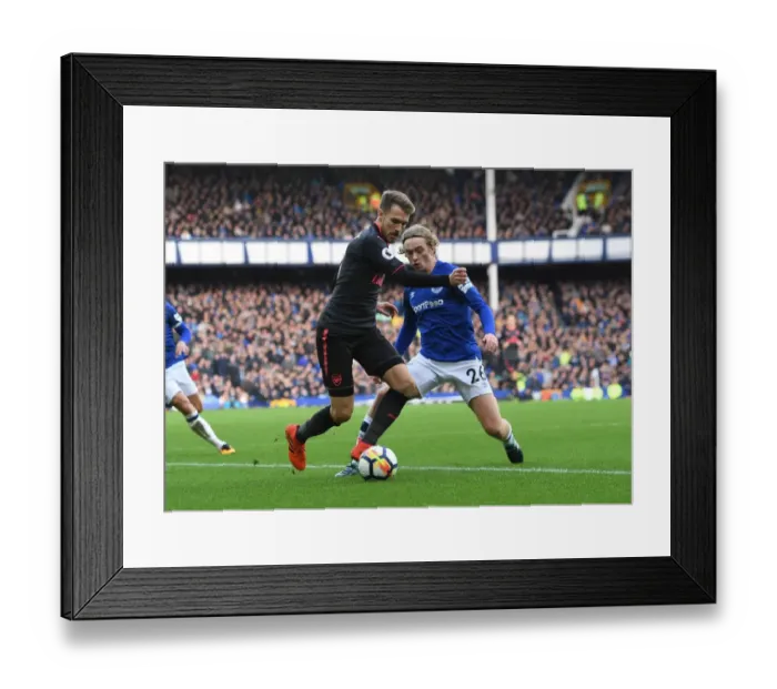 Framed Print : Ramsey vs. Davies: A Premier League Showdown at Goodison Park