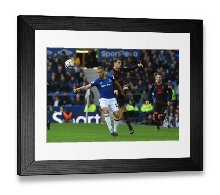 Framed Print : Xhaka vs Vlasic: Intense Battle at Goodison Park - Everton vs Arsenal, Premier League 2017-18 Framed Print : Xhaka vs Vlasic: Intense Battle at Goodison Park - Everton vs Arsenal, Premier League 2017-18