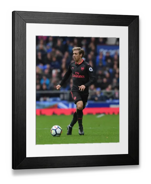 Framed Print : Nacho Monreal in Action: Arsenal vs Everton, Premier League 2017-18