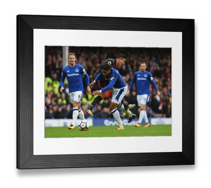 Framed Print : Ashley Williams vs. Alexis Sanchez: Intense Battle at Goodison Park (Everton v Arsenal, Premier League 2017-18)