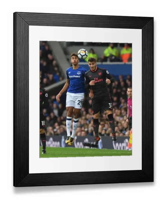 Framed Print : Clash at Goodison Park: Kolasinac vs Calvert-Lewin