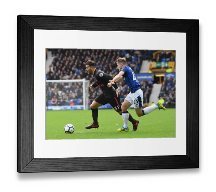 Framed Print : Sead Kolasinac vs Dominic Calvert-Lewin: Battle at Goodison Park (Everton v Arsenal, 2017-18)