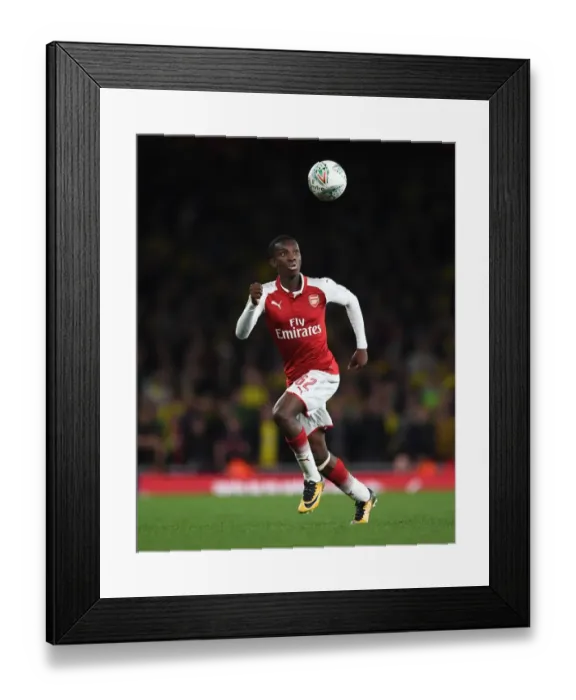 Framed Print : Eddie Nketiah in Action: Arsenal vs Norwich City, Carabao Cup 2017-18