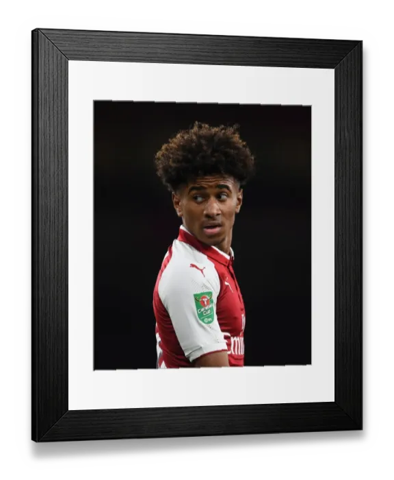 Framed Print : Reiss Nelson in Action: Arsenal vs Norwich City, Carabao Cup 2017-18