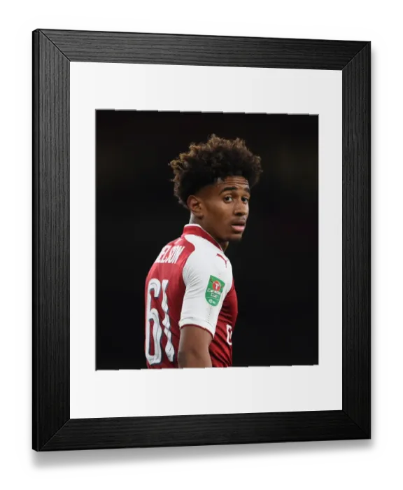 Framed Print : Reiss Nelson in Action: Arsenal vs Norwich City, Carabao Cup 2017-18