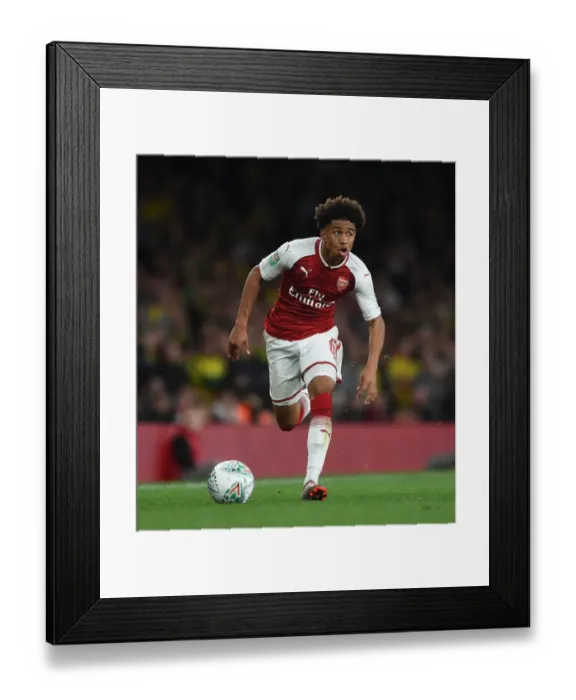Framed Print : Reiss Nelson in Action: Arsenal vs Norwich City, Carabao Cup Fourth Round, 2017-18