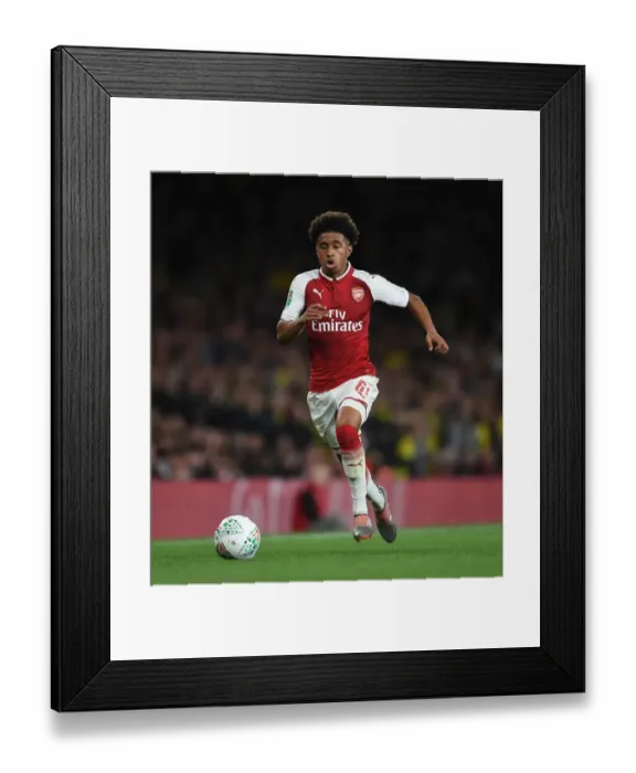 Framed Print : Reiss Nelson in Action: Arsenal vs Norwich City - Carabao Cup Fourth Round, 2017-18