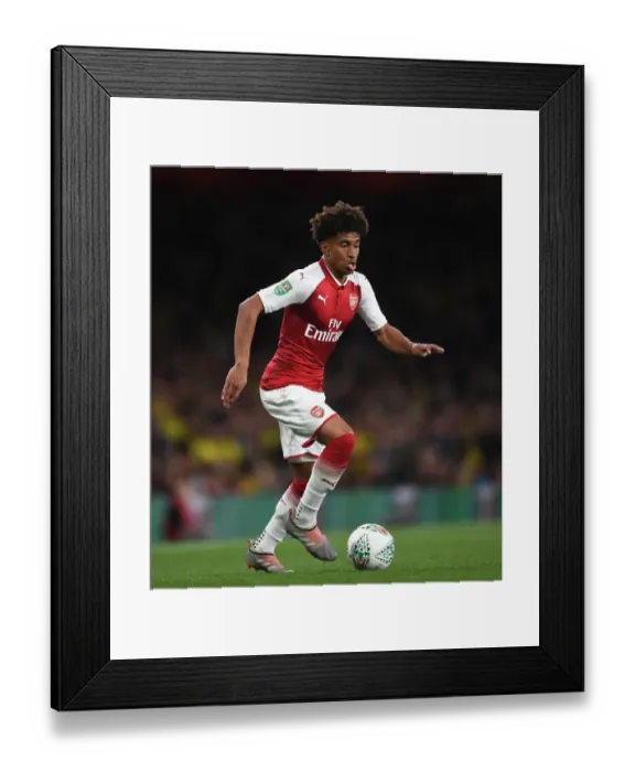 Framed Print : Reiss Nelson in Action: Arsenal vs Norwich City, Carabao Cup Fourth Round, 2017-18