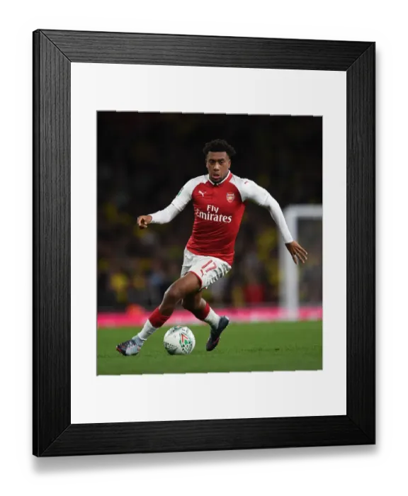 Framed Print : Alex Iwobi in Action: Arsenal vs Norwich City, Carabao Cup 2017-18