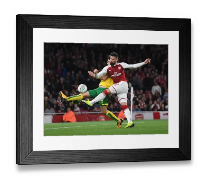 Framed Print : Giroud vs. Klose: A Carabao Cup Showdown at Emirates Stadium