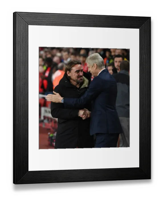 Framed Print : Arsene Wenger and Daniel Farke: A Pre-Match Encounter at the Emirates Stadium - Arsenal vs Norwich City, Carabao Cup 2017-18 Framed Print : Arsene Wenger and Daniel Farke: A Pre-Match Encounter at the Emirates Stadium - Arsenal vs Norwich City, Carabao Cup 2017-18