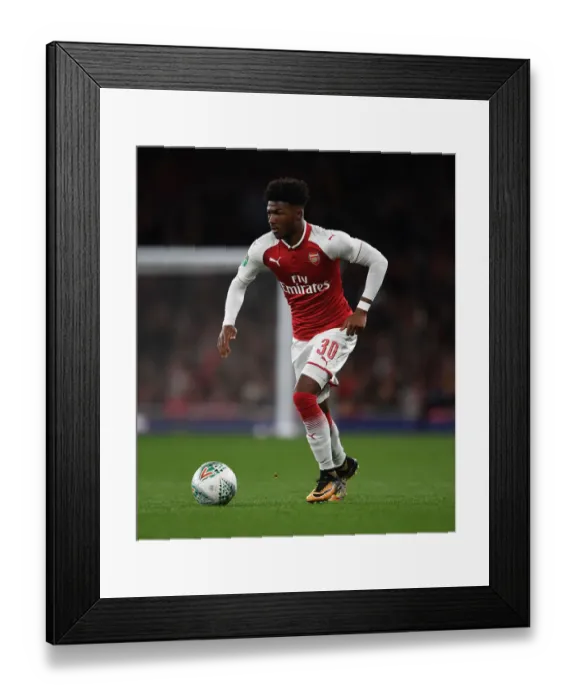 Framed Print : Ainsley Maitland-Niles in Action: Arsenal vs. Norwich City - Carabao Cup 2017-18