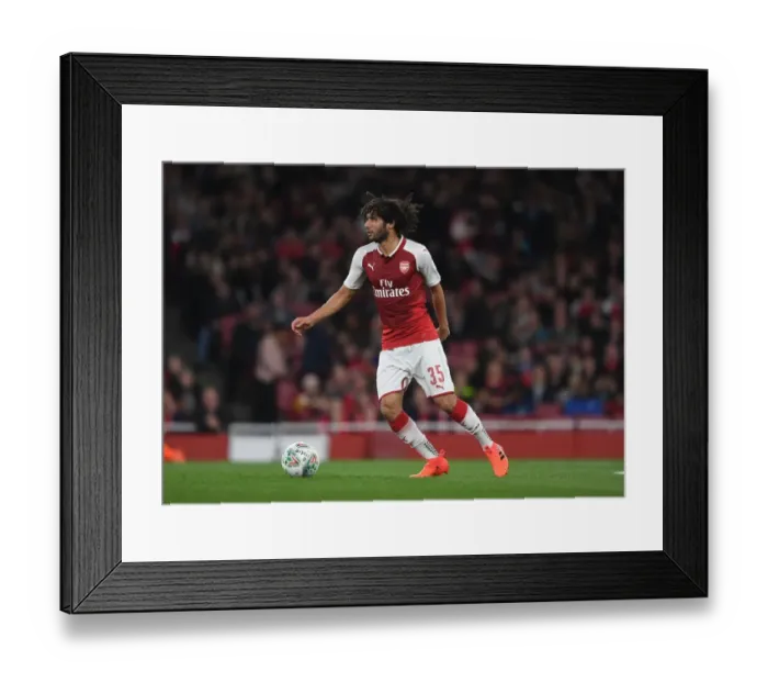 Framed Print : Arsenal's Mohamed Elneny in Action Against Norwich City - Carabao Cup Fourth Round, 2017-18
