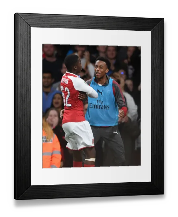 Framed Print : Arsenal: Nketiah and Willock Celebrate Goals in Carabao Cup Victory over Norwich City Framed Print : Arsenal: Nketiah and Willock Celebrate Goals in Carabao Cup Victory over Norwich City
