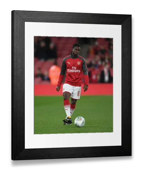 Framed Print : Jordi Osei-Tutu Warming Up: Arsenal vs Norwich City, Carabao Cup Fourth Round, 2017-18