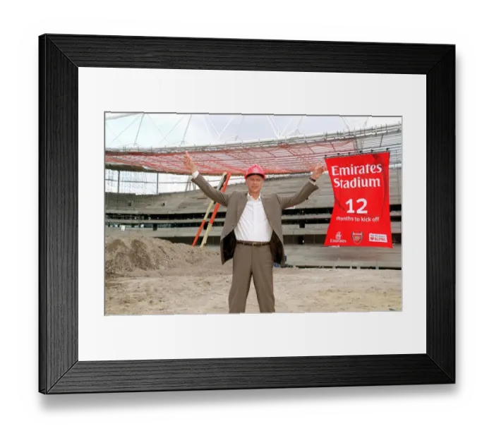 Framed Print : Arsene Wenger the Arsenal Manager. Emirates Stadium Topping Out Ceremony Framed Print : Arsene Wenger the Arsenal Manager. Emirates Stadium Topping Out Ceremony