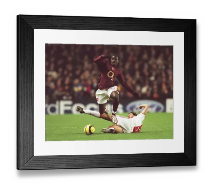 Framed Print : Emmanuel Eboue (Arsenal) Nourdin Boukhari (Ajax). Arsenal 0: 0 Ajax
