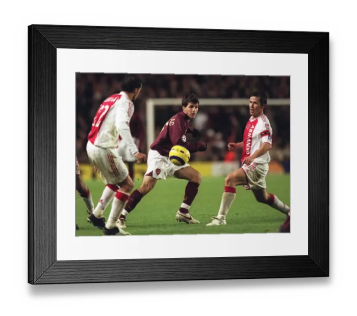 Framed Print : Cesc Fabregas (Arsenal) Tomas Galasek (Ajax). Arsenal 0: 0 Ajax