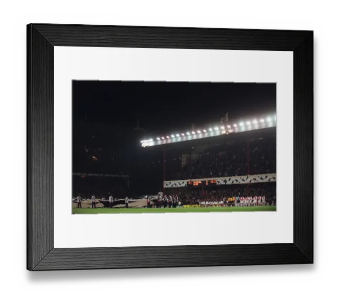 Framed Print : The teams line up before the match. Arsenal 0: 0 Ajax