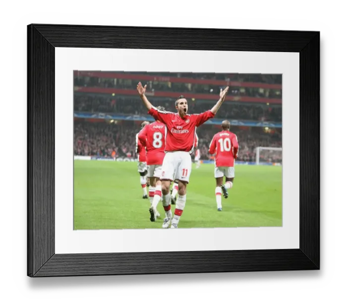 Framed Print : Van Persie's Thriller: Arsenal's Champions League Lead Against AS Roma (2009) Framed Print : Van Persie's Thriller: Arsenal's Champions League Lead Against AS Roma (2009)