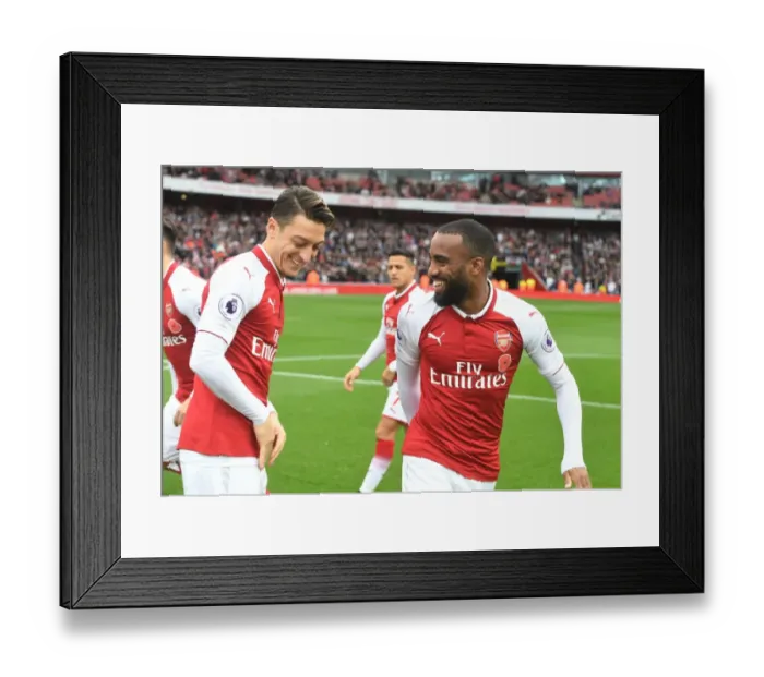 Framed Print : Arsenal's Ozil and Lacazette: Unwavering Focus Ahead of Swansea City Showdown (2017-18) Framed Print : Arsenal's Ozil and Lacazette: Unwavering Focus Ahead of Swansea City Showdown (2017-18)