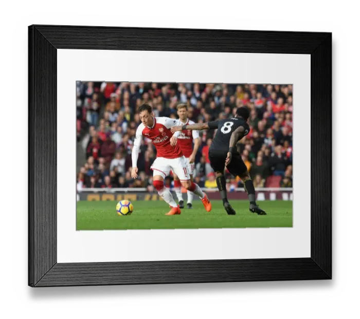 Framed Print : Mesut Ozil vs. Leroy Fer: Arsenal vs. Swansea City, Premier League Showdown