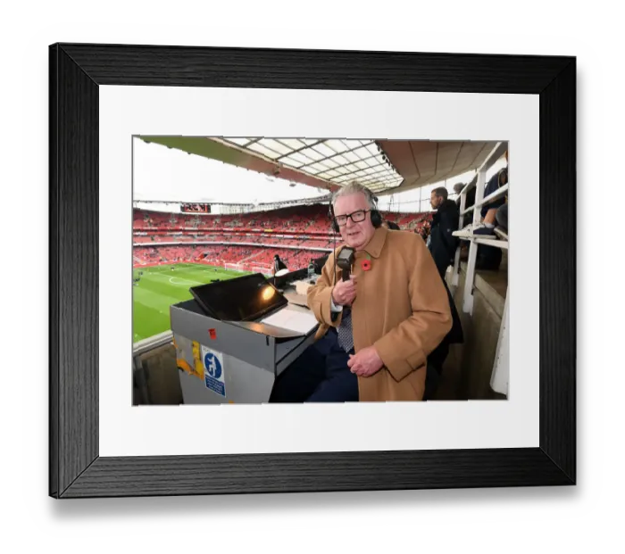 Framed Print : John Motson's Farewell: Arsenal vs. Swansea City, 2017-18 Premier League
