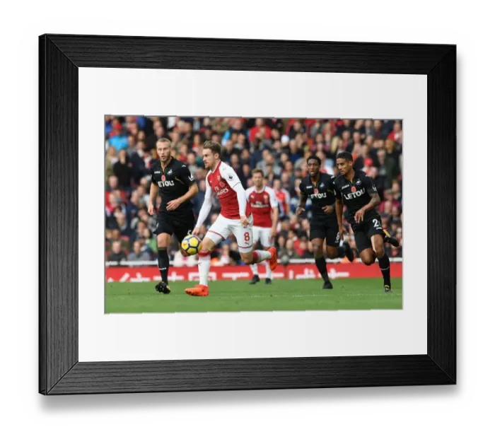 Framed Print : Arsenal's Aaron Ramsey in Action Against Swansea City (2017-18)