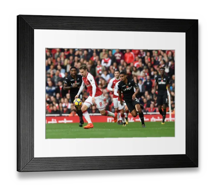 Framed Print : Aaron Ramsey in Action: Arsenal vs Swansea City (2017-18)