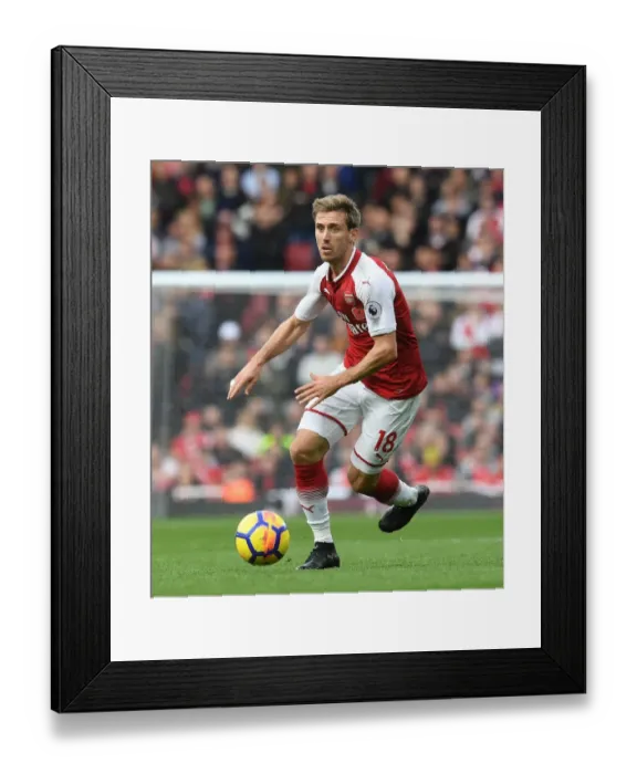 Framed Print : Nacho Monreal in Action: Arsenal vs Swansea City, Premier League 2017-18