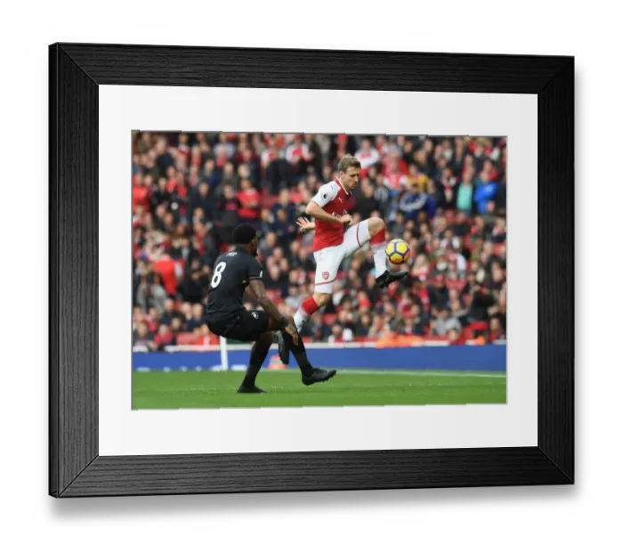 Framed Print : Monreal Under Pressure: Arsenal vs Swansea City, Premier League 2017-18