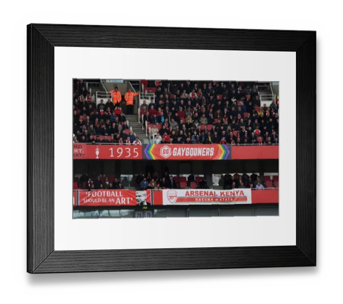Framed Print : Arsenal's Gay Gooners: Pride at the Emirates (Arsenal v Swansea City, 2017-18)