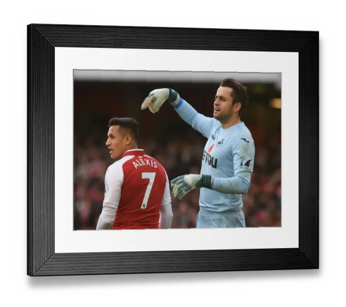 Framed Print : Arsenal vs Swansea: Clash Between Bellerin and Fabianski