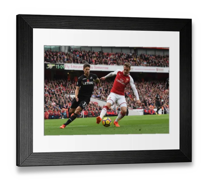 Framed Print : Aaron Ramsey (Arsenal) Federico Fernandez (Swansea)