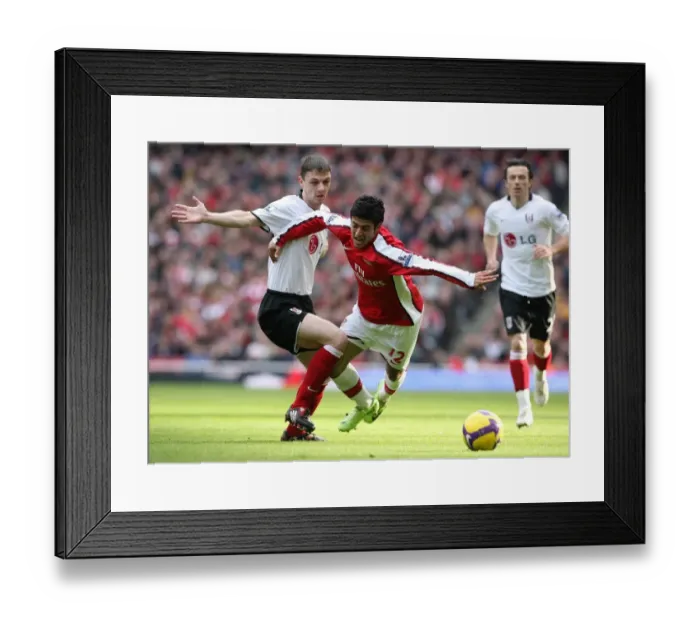 Framed Print : Arsenal vs. Fulham: A Battle of Stars - Carlos Vela for Arsenal and Chris Baird for Fulham, Emiras Stadium, 2009 Barclays Premier League Scoreless Draw Framed Print : Arsenal vs. Fulham: A Battle of Stars - Carlos Vela for Arsenal and Chris Baird for Fulham, Emiras Stadium, 2009 Barclays Premier League Scoreless Draw