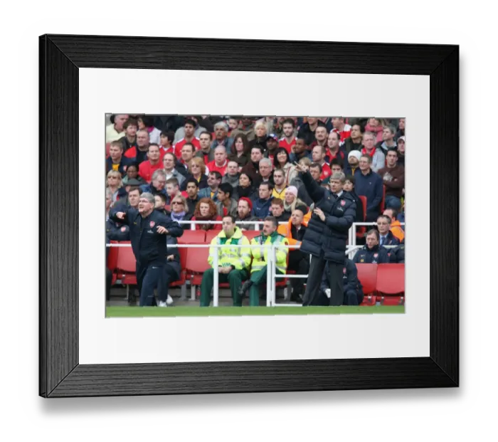 Framed Print : Arsene Wenger the Arsenal Manager and his assistant Pat Rice Framed Print : Arsene Wenger the Arsenal Manager and his assistant Pat Rice
