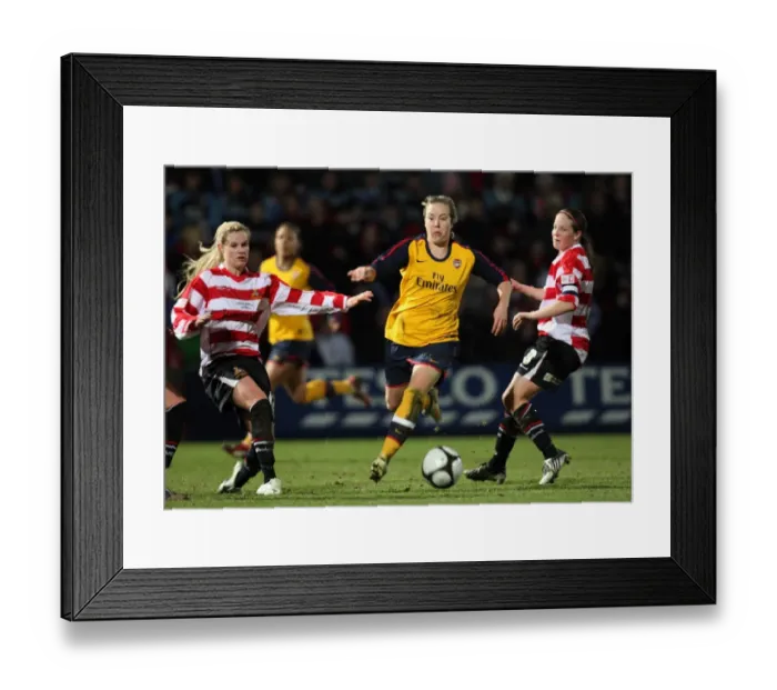Framed Print : Gemma Davison (Arsenal) Natasha Hughes and Vicki Exley (Doncaster)