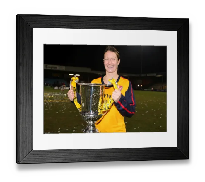 Framed Print : Ciara Grant (Arsenal) with the League Cup trophy Framed Print : Ciara Grant (Arsenal) with the League Cup trophy