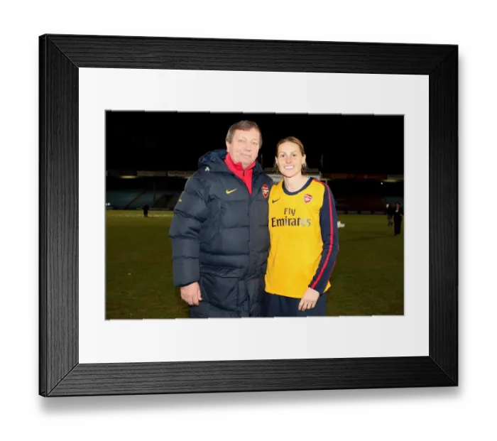 Framed Print : Kelly Smith (Arsenal) with Vic Akers the Arsenal Ladies Manager Framed Print : Kelly Smith (Arsenal) with Vic Akers the Arsenal Ladies Manager