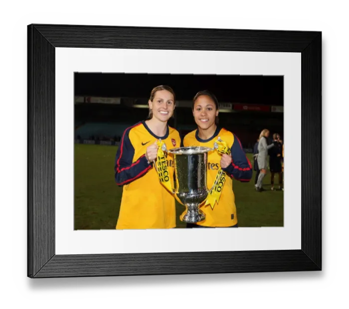 Framed Print : Kellt Smith and Alex Scott (Arsenal) with the League Cup trophy Framed Print : Kellt Smith and Alex Scott (Arsenal) with the League Cup trophy