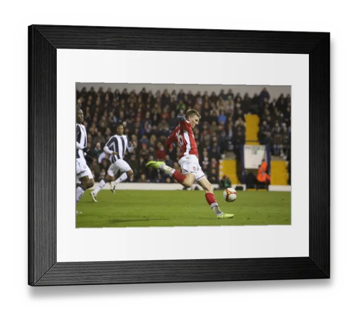 Framed Print : Nicklas Bendtner shoots past West Brom goalkeeper Scott