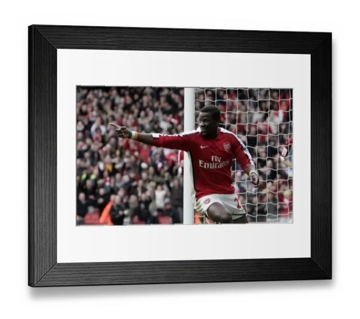 Framed Print : Emmanuel Eboue's Triumph: Arsenal's 3rd Goal vs Burnley in FA Cup 5th Round Framed Print : Emmanuel Eboue's Triumph: Arsenal's 3rd Goal vs Burnley in FA Cup 5th Round