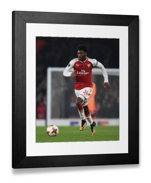 Framed Print : Ainsley Maitland-Niles in Action: Arsenal vs Red Star Belgrade, UEFA Europa League 2017-18
