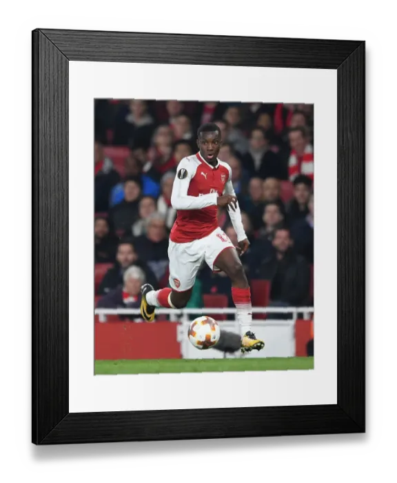 Framed Print : Arsenal's Eddie Nketiah in Action against Crvena Zvezda in the Europa League Framed Print : Arsenal's Eddie Nketiah in Action against Crvena Zvezda in the Europa League