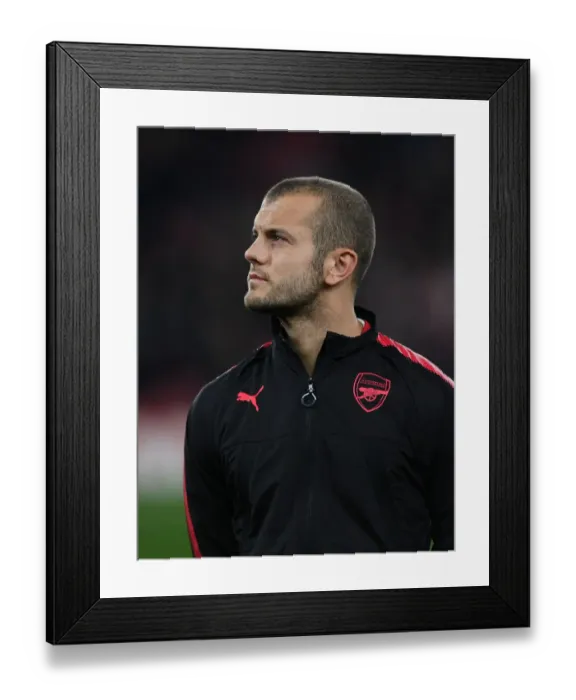 Framed Print : Jack Wilshere: Arsenal's Determined Warrior Ahead of Europa League Clash vs Red Star Belgrade