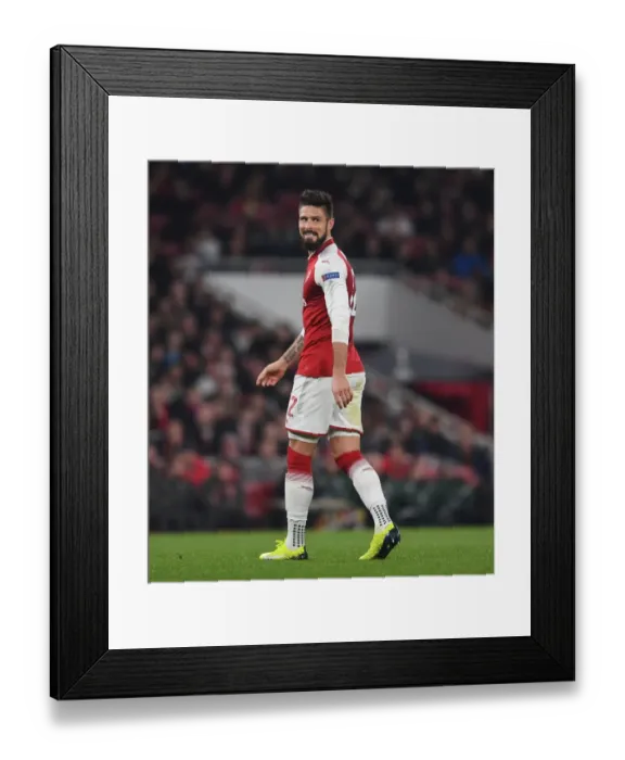 Framed Print : Olivier Giroud in Action for Arsenal against Crvena Zvezda in the Europa League Framed Print : Olivier Giroud in Action for Arsenal against Crvena Zvezda in the Europa League